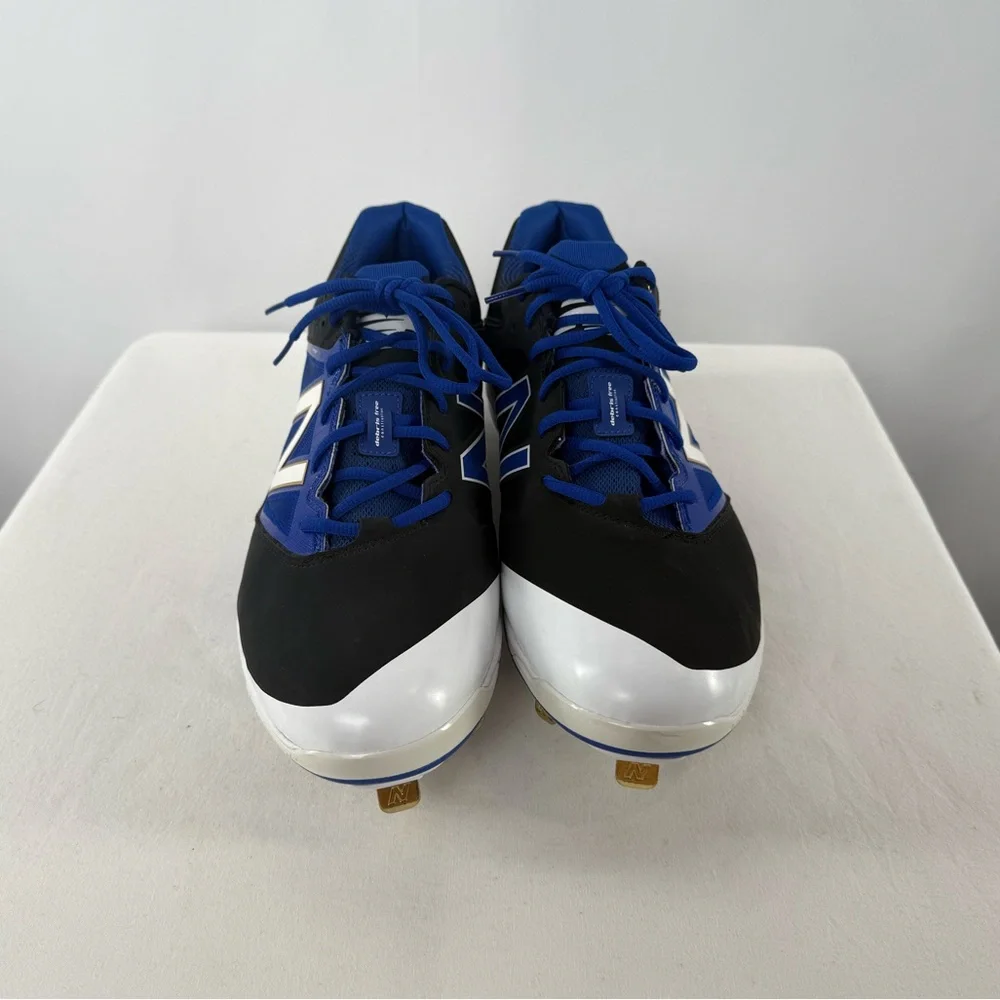 NEW New Balance Lace Up Baseball Spikes in Black Blue Low‎ Top Size 16